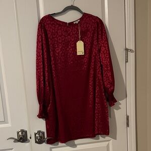 NWT-Jodifl Red Leopard Print Dress